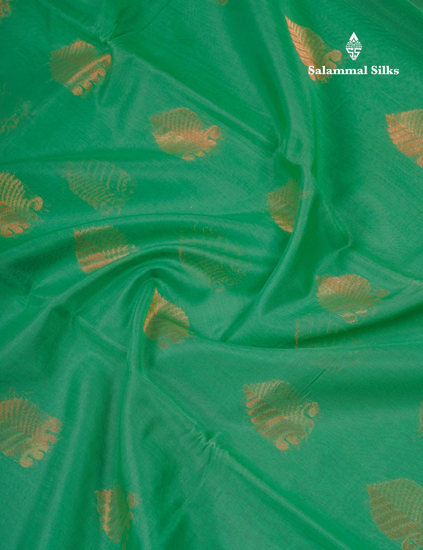 Beautiful Saffire Green SICO Cotton Saree With Contrast Magenta Blouse