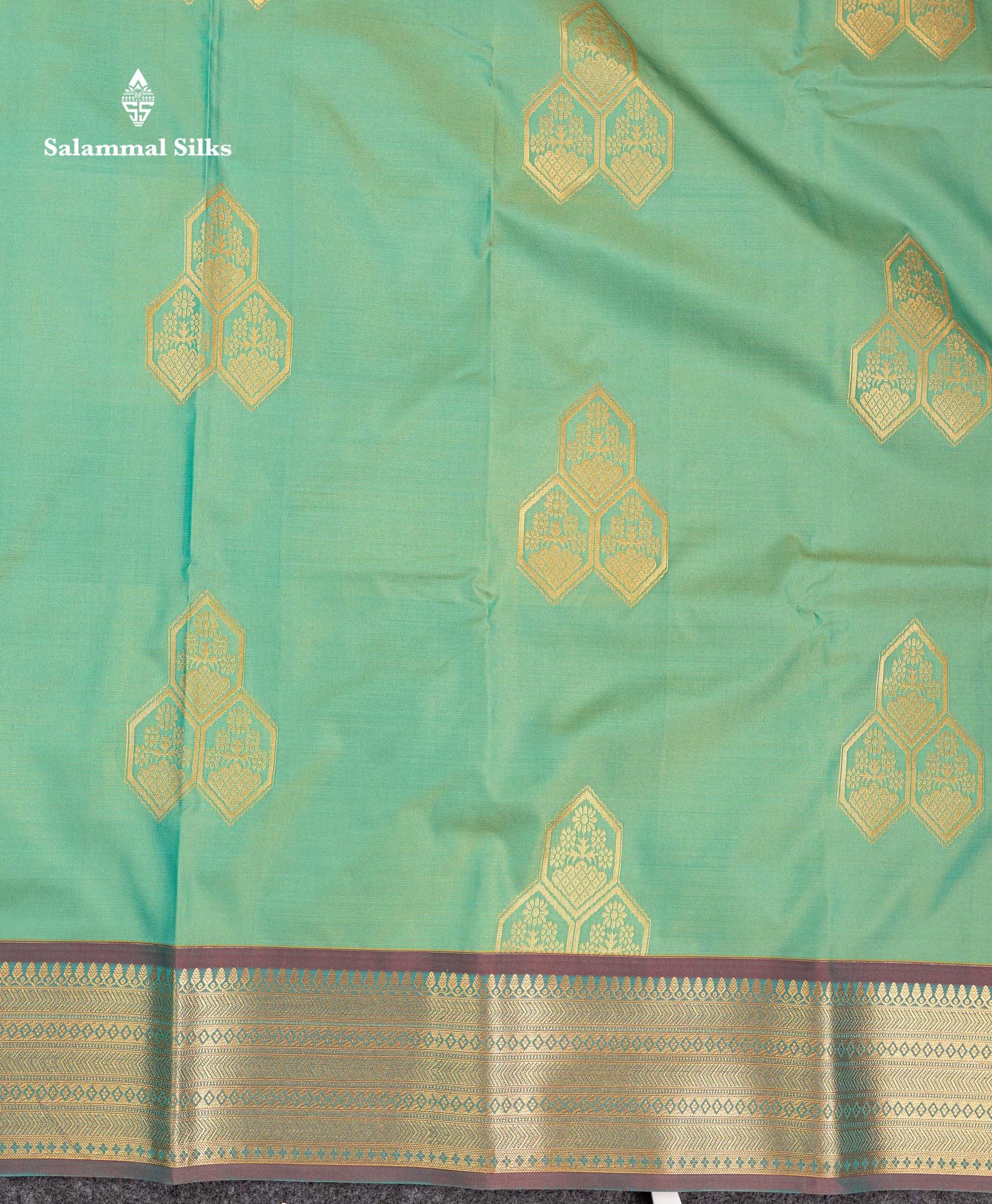 Beautiful Rexona Green Semi Silk Saree With Contrast Rust Orange Blouse