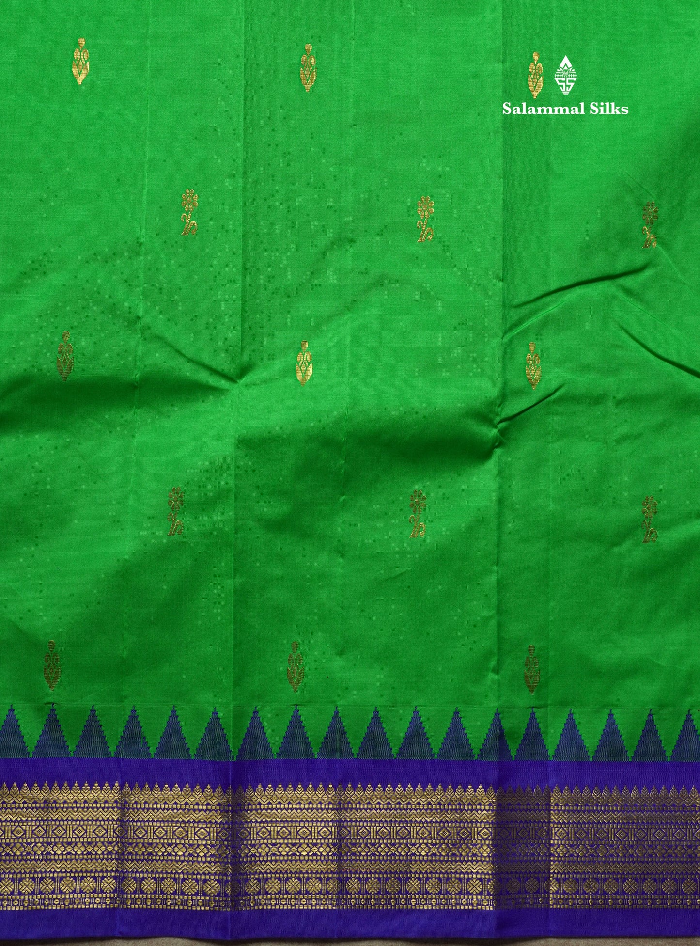 Green Pure Mix Saree With One Side Contrast Violet  Border