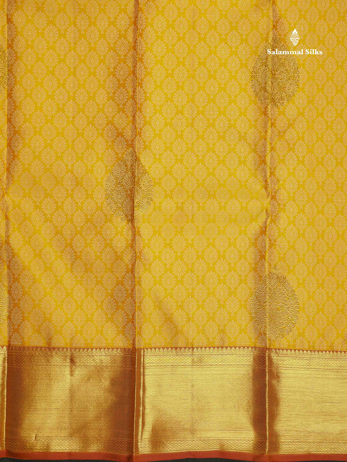 Pure Kanjivaram Silk Saree - Mustard Yellow Colour Body With Contrast Pink Blouse