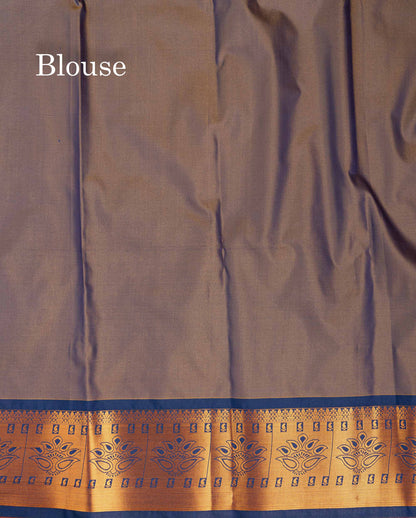 Beautiful Rust Orange Semi Silk Saree With Contrast Brown Traditional Border