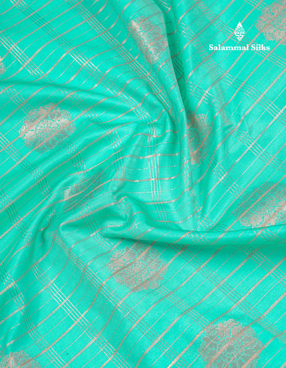 Rexona Green Semi Silk Saree With Contrast Long Traditional Bottle Green Border