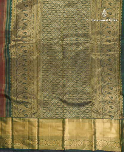 Beautiful Pink Bridal Pure Kanjivaram Silk Saree With Contrast Bottle Green Traditional Border