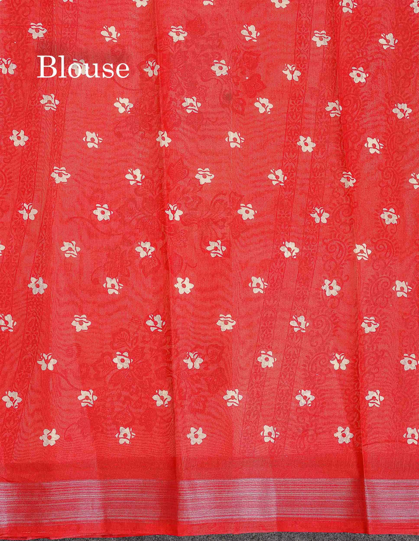 Mahu Silk Fancy Saree - Half White Colour Body With Contrast Chilly Red Tissue Border