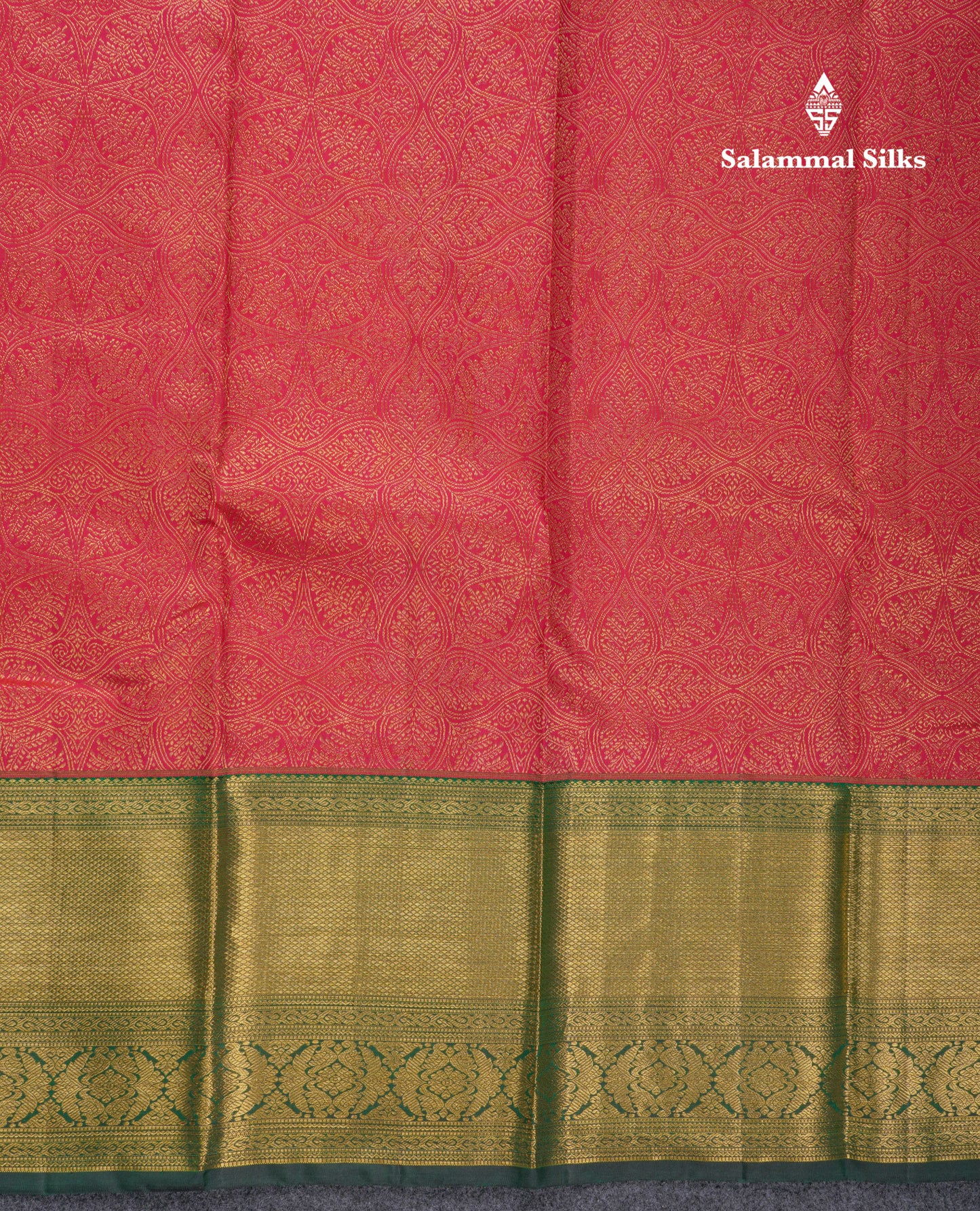 Beautiful Pink Bridal Pure Kanjivaram Silk Saree With Contrast Bottle Green Traditional Border