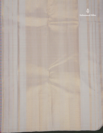 Pure Kanjivaram Silk Saree - MultiColour Body Small Checks With Contrast White Blouse