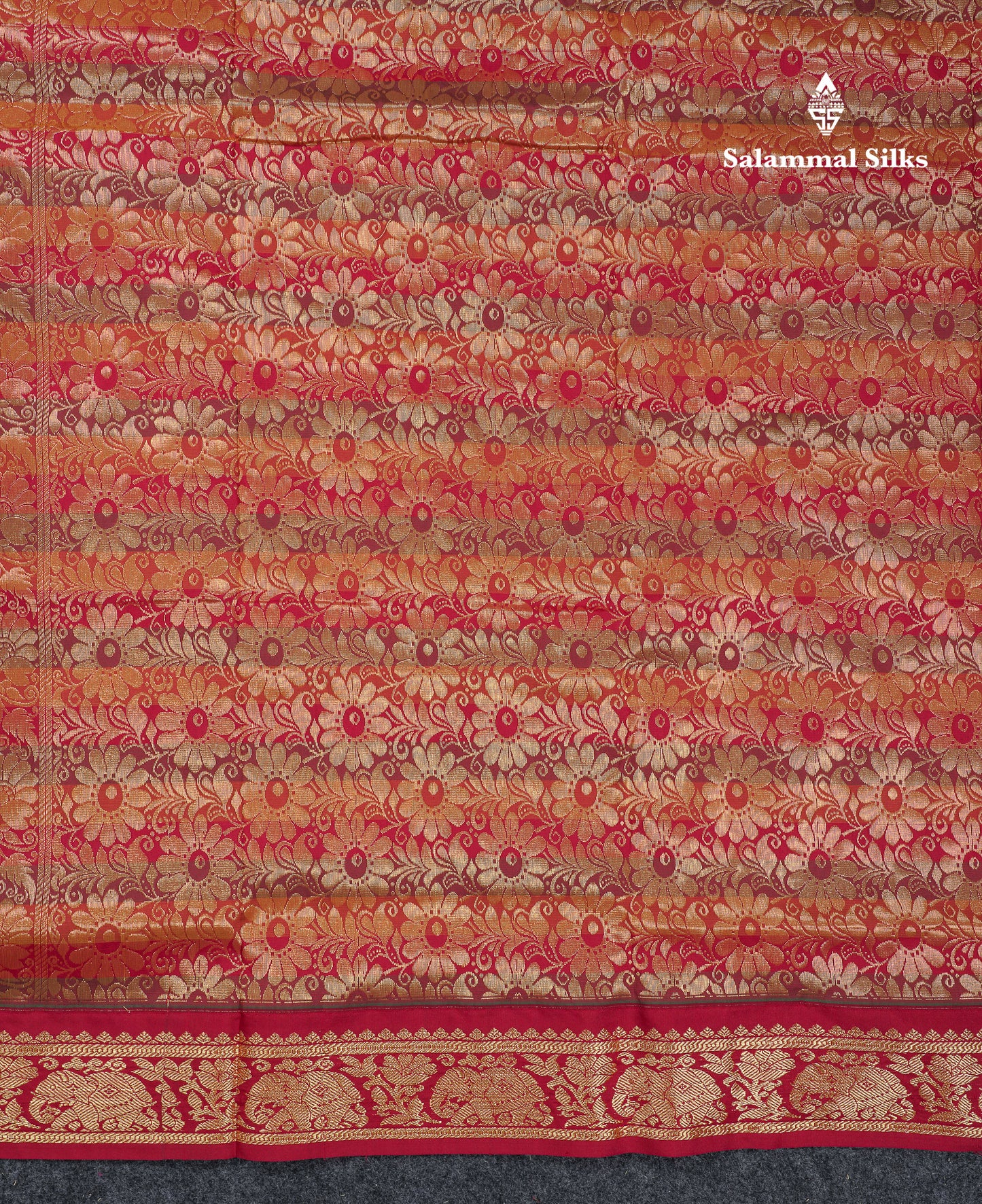 9 Yards Semi Silk Saree Paalum Pazham Checks With Contrast Maroon Traditional Border