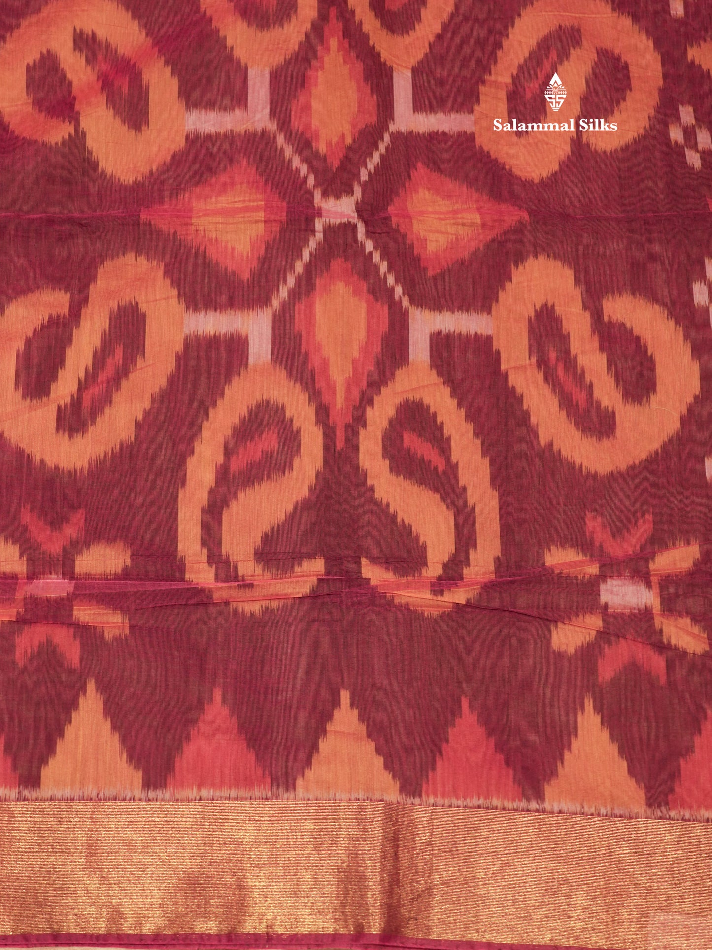 Premium Olive Mustard Yellow Colour Pochampalli Cotton Saree With Gold Zari Border