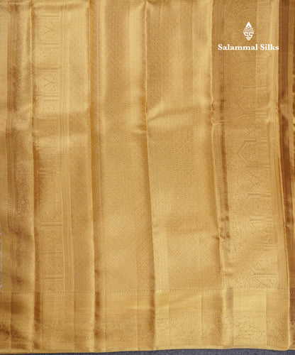 Beautiful Gold Tissue Bridal Pure Kanjivaram Silk Saree With Traditional Border