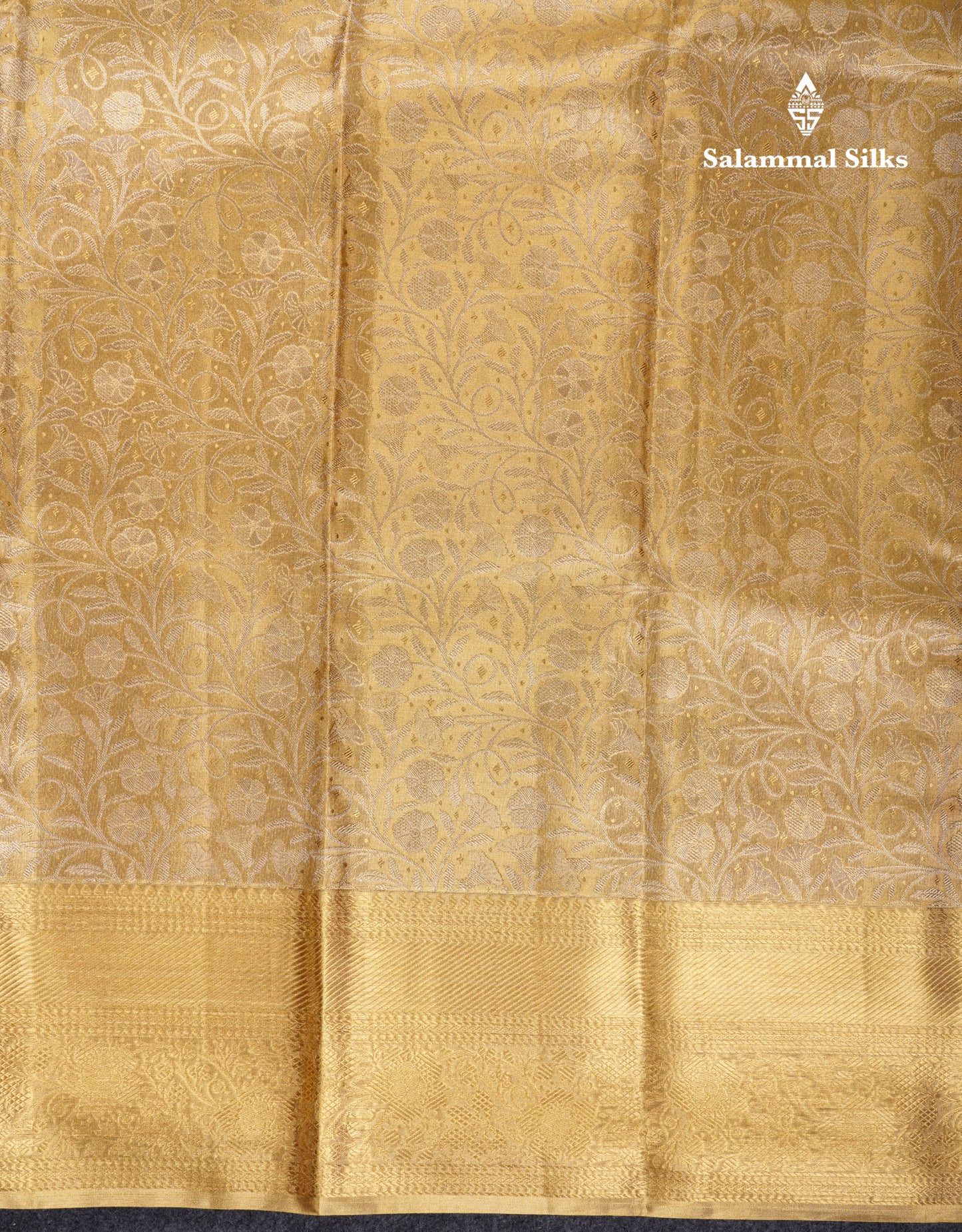 Beautiful Gold Tissue Bridal Pure Kanjivaram Silk Saree With Traditional Border