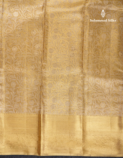 Beautiful Gold Tissue Bridal Pure Kanjivaram Silk Saree With Traditional Border