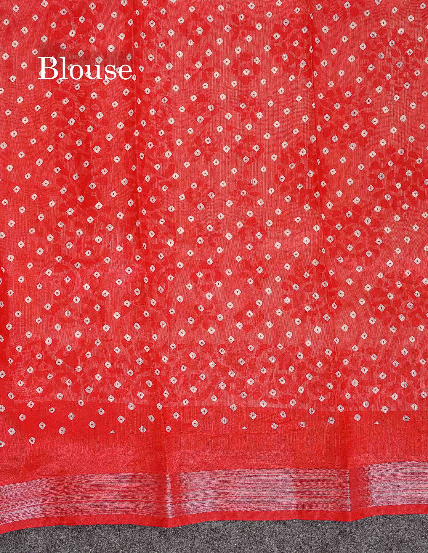 Mahu Silk Fancy Saree - Half White Colour Body With Contrast Chilly Red Tissue Border