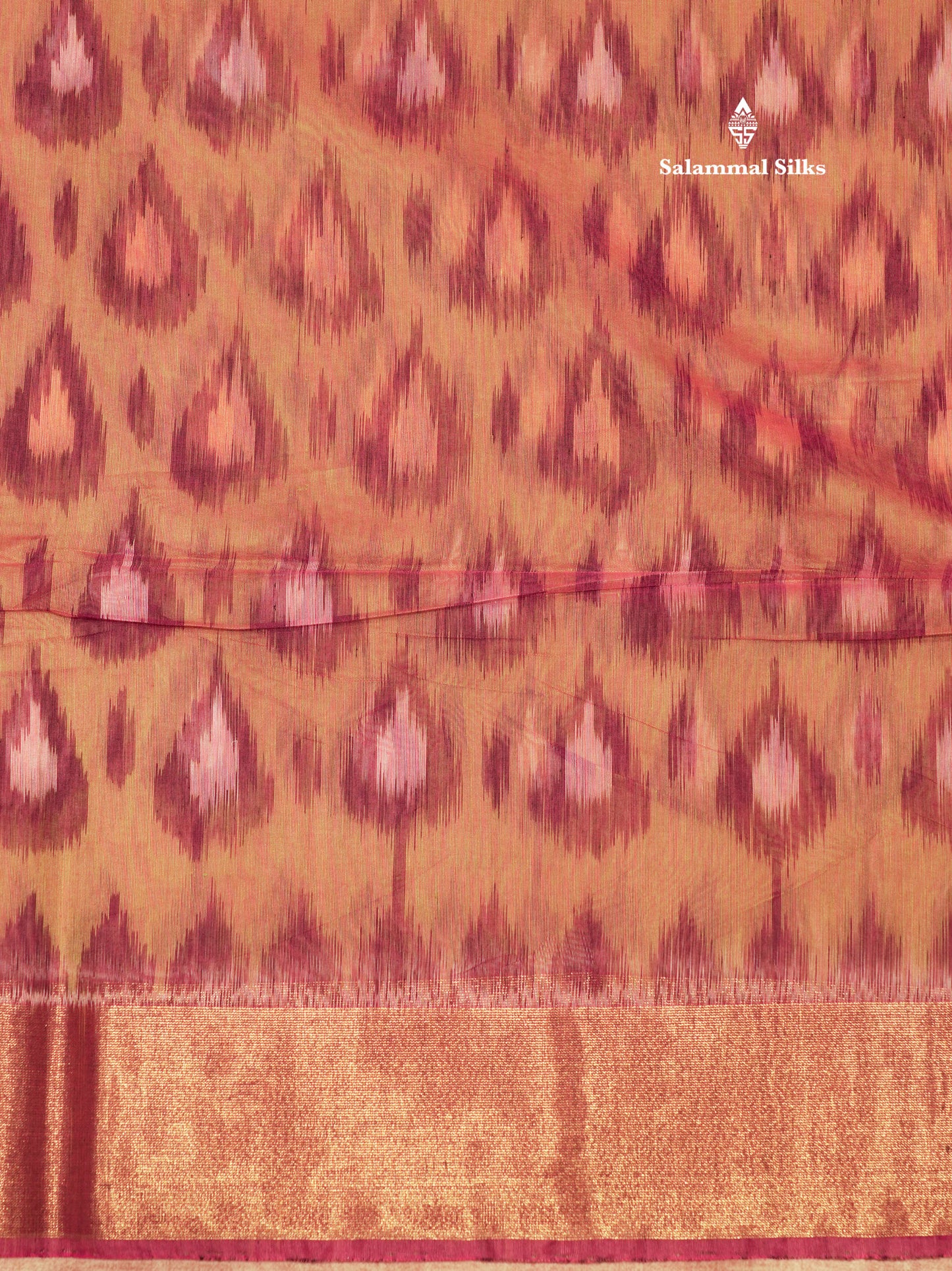 Premium Olive Mustard Yellow Colour Pochampalli Cotton Saree With Gold Zari Border