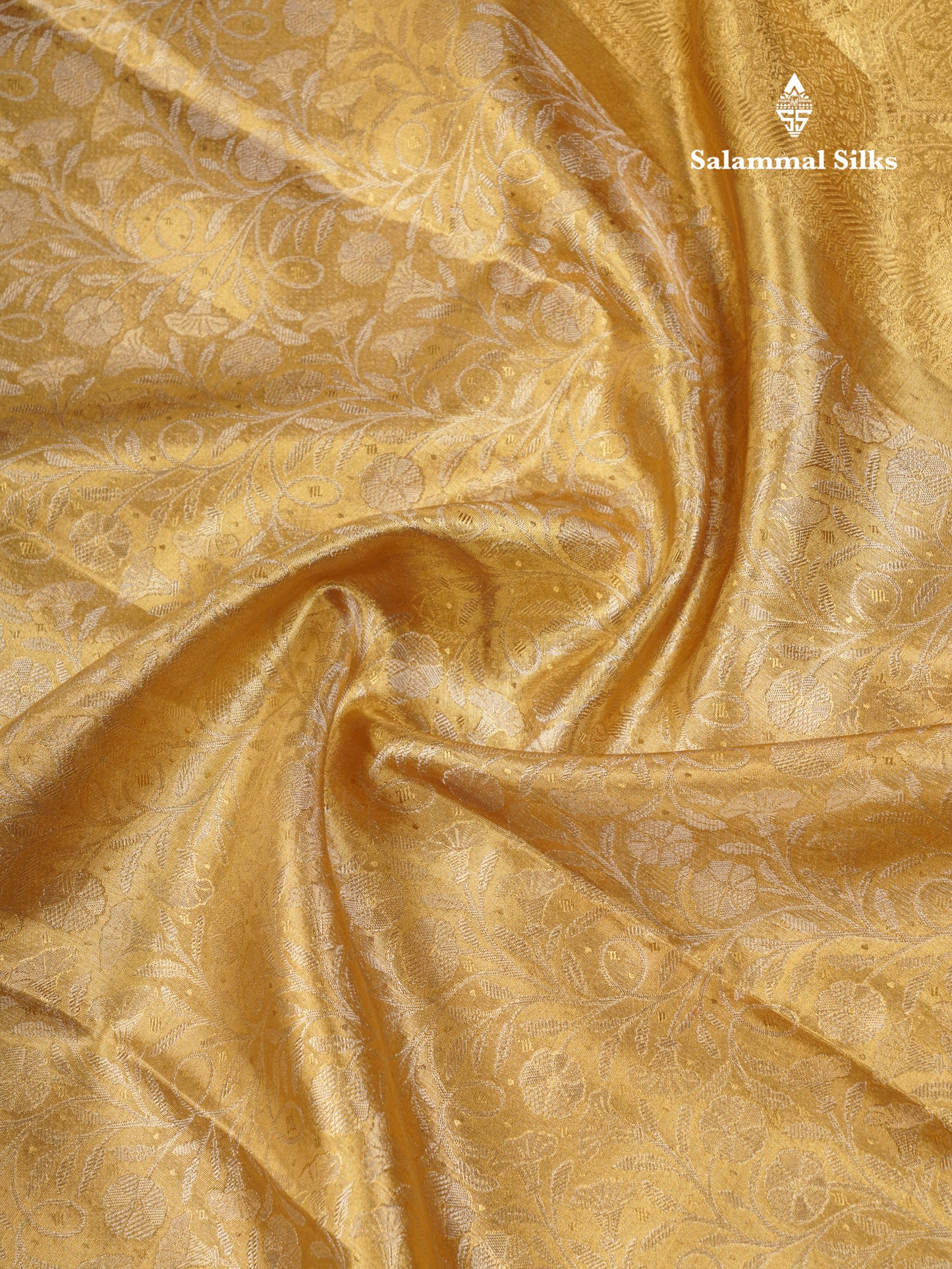 Beautiful Gold Tissue Bridal Pure Kanjivaram Silk Saree With Traditional Border
