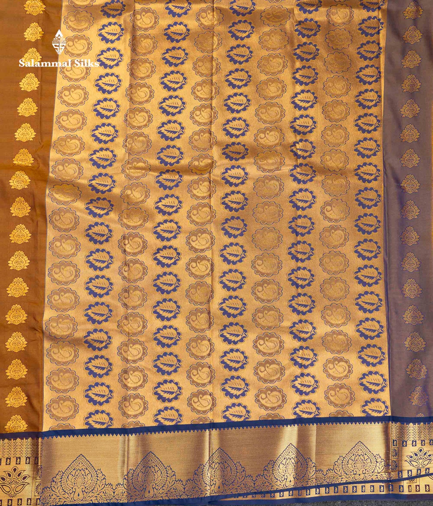 Beautiful Rust Orange Semi Silk Saree With Contrast Brown Traditional Border