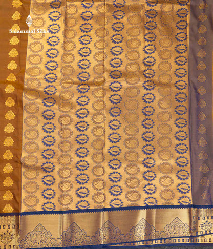 Beautiful Rust Orange Semi Silk Saree With Contrast Brown Traditional Border