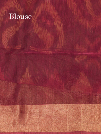 Premium Olive Mustard Yellow Colour Pochampalli Cotton Saree With Gold Zari Border