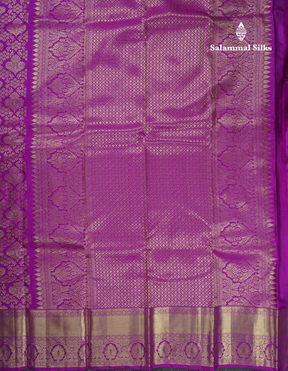 Beautiful Vadamalli Bridal Pure Kanjivaram Silk Saree With Traditional Border
