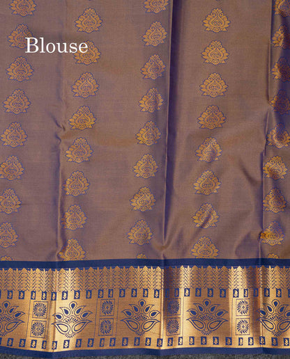 Beautiful Rust Orange Semi Silk Saree With Contrast Brown Traditional Border