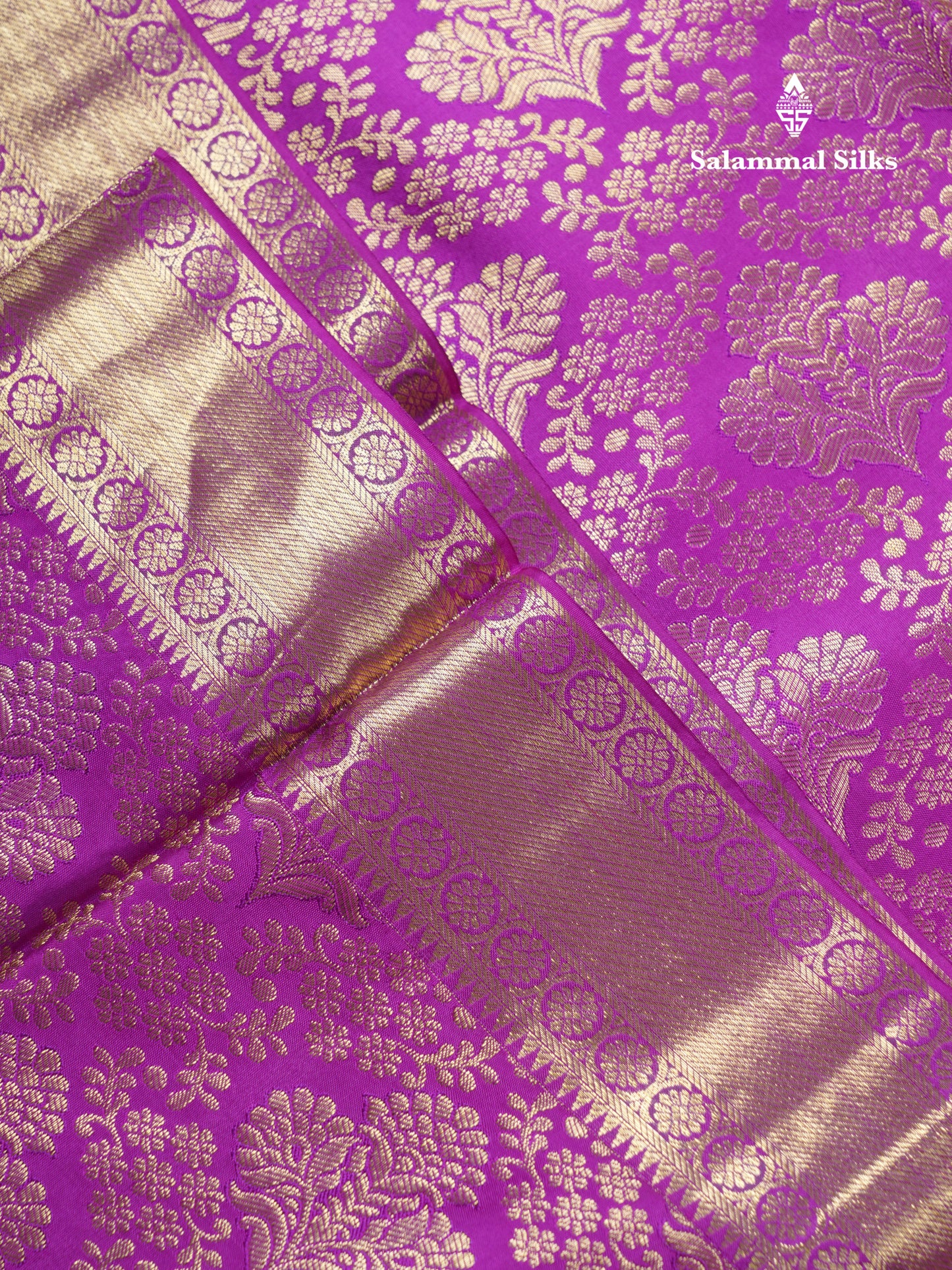 Beautiful Vadamalli Bridal Pure Kanjivaram Silk Saree With Traditional Border