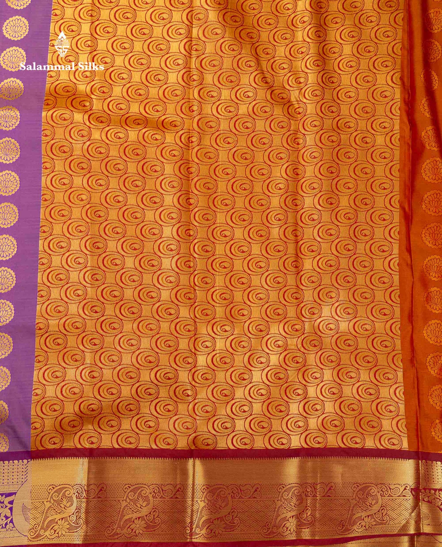 Beautiful Pastel Blue Zari Butta Semi Silk Saree With Contrast Magenta Traditional Border