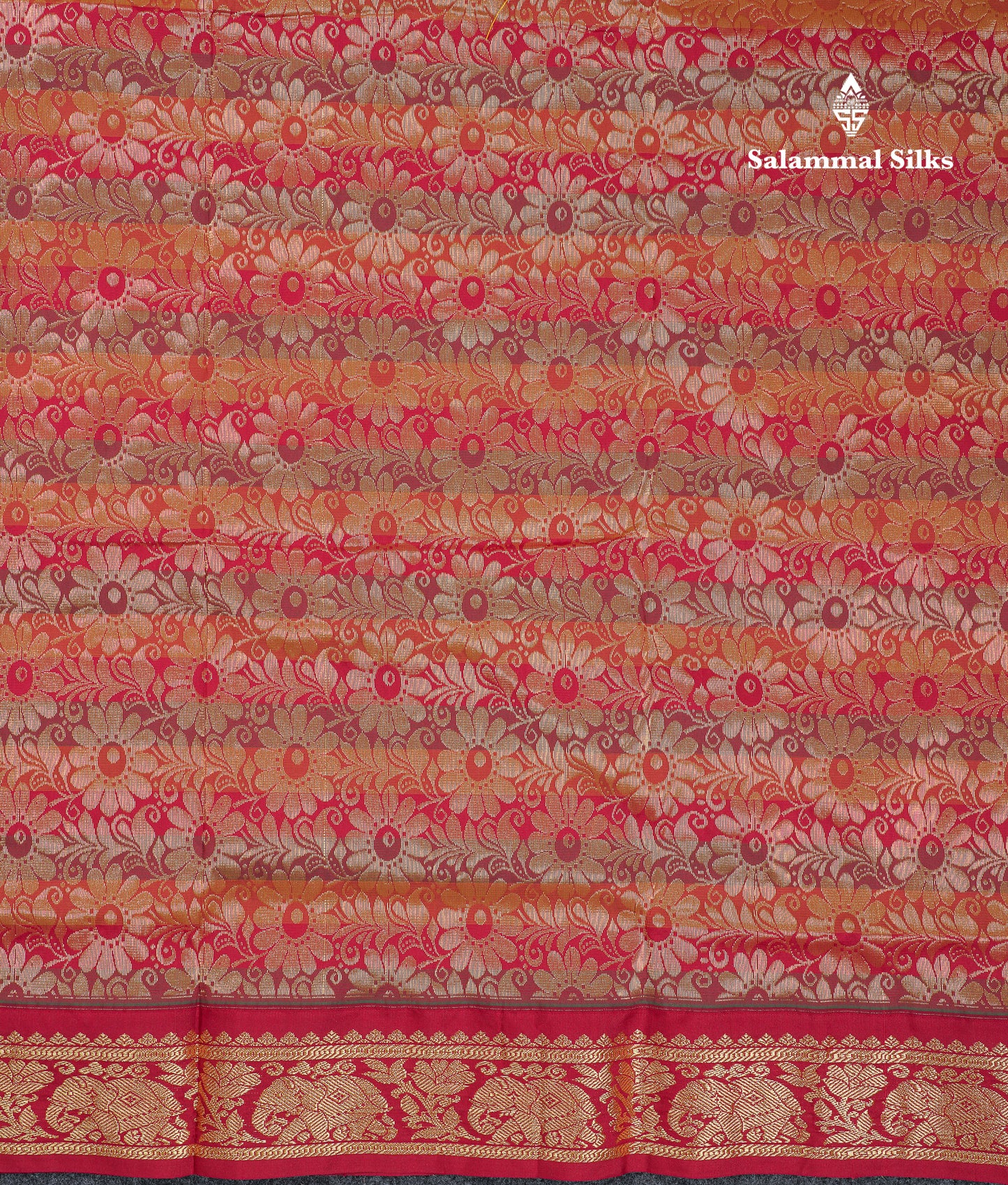 9 Yards Semi Silk Saree Paalum Pazham Checks With Contrast Maroon Traditional Border
