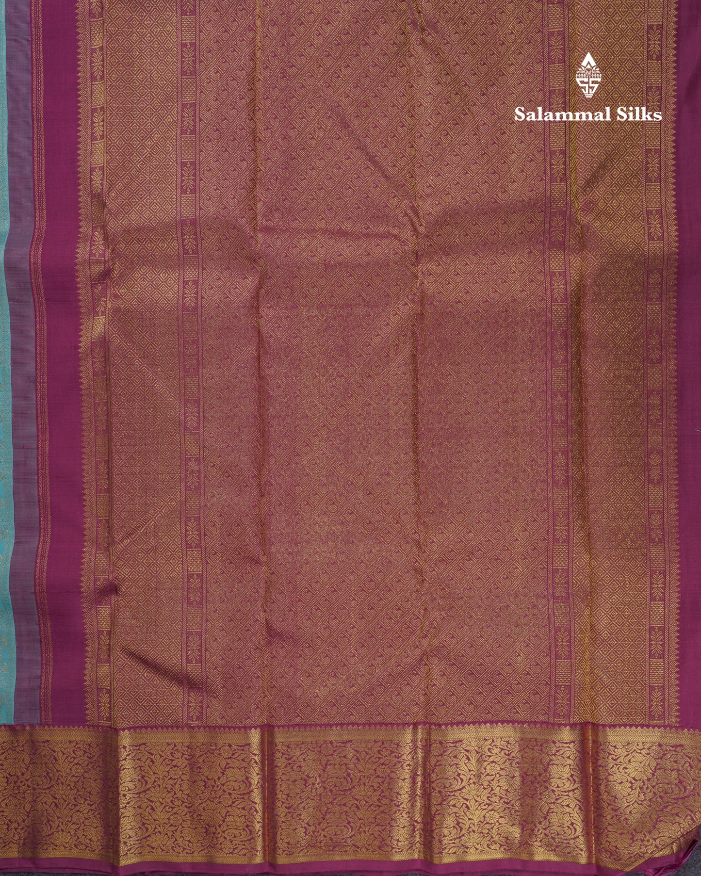 Beautiful Sapphire Blue Bridal Pure Kanjivaram Silk Saree With Contrast Magenta Border