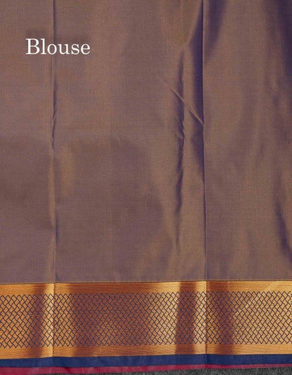 Beautiful Orange Semi Silk Saree With Contrast Maroon Traditional Border