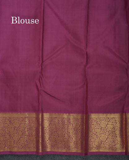 Beautiful Sapphire Blue Bridal Pure Kanjivaram Silk Saree With Contrast Magenta Border