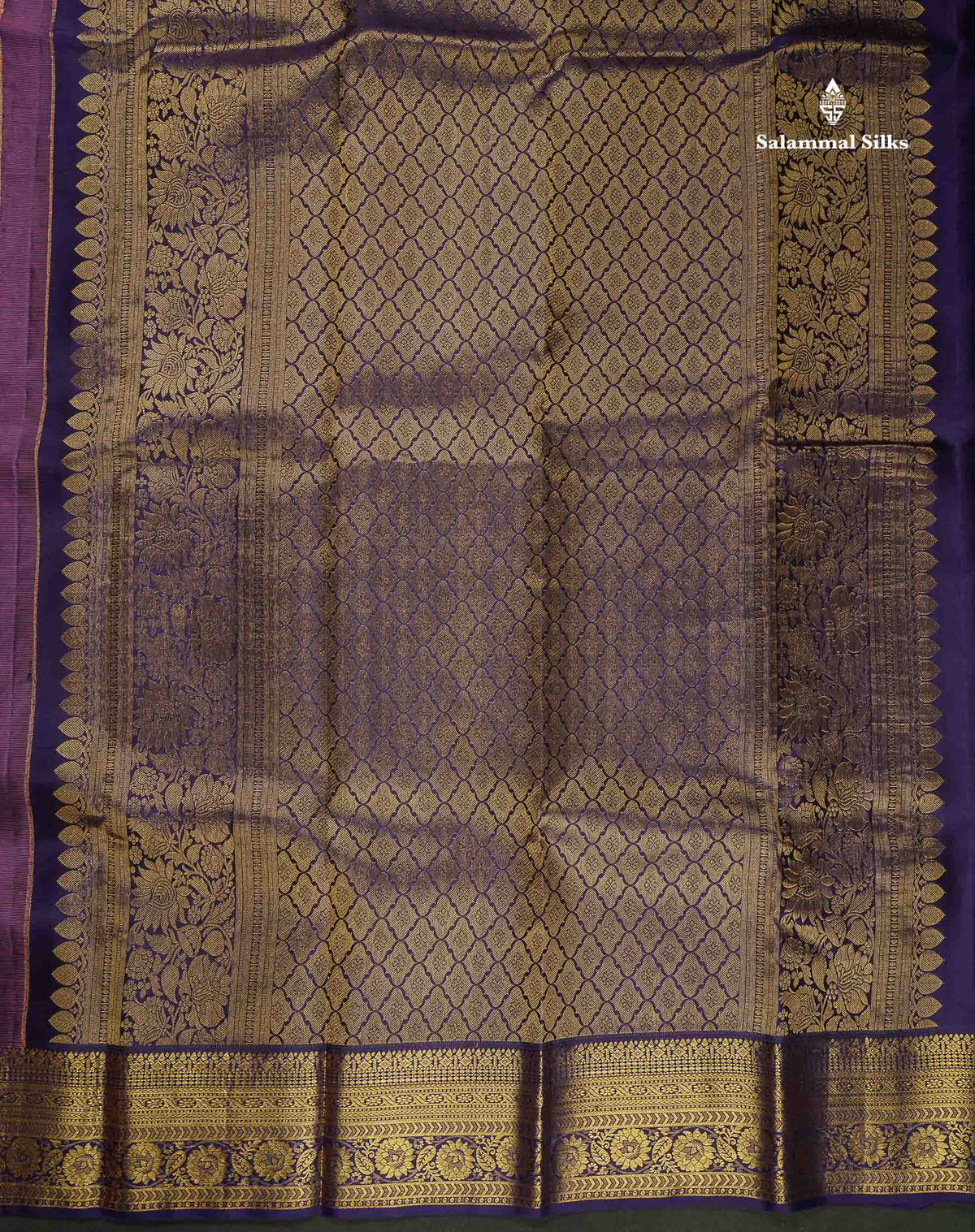 Bridal Pure Kanjivaram Silk Saree - Light Pink Colour Body With Contrast Navy Blue Border
