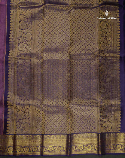 Bridal Pure Kanjivaram Silk Saree - Light Pink Colour Body With Contrast Navy Blue Border
