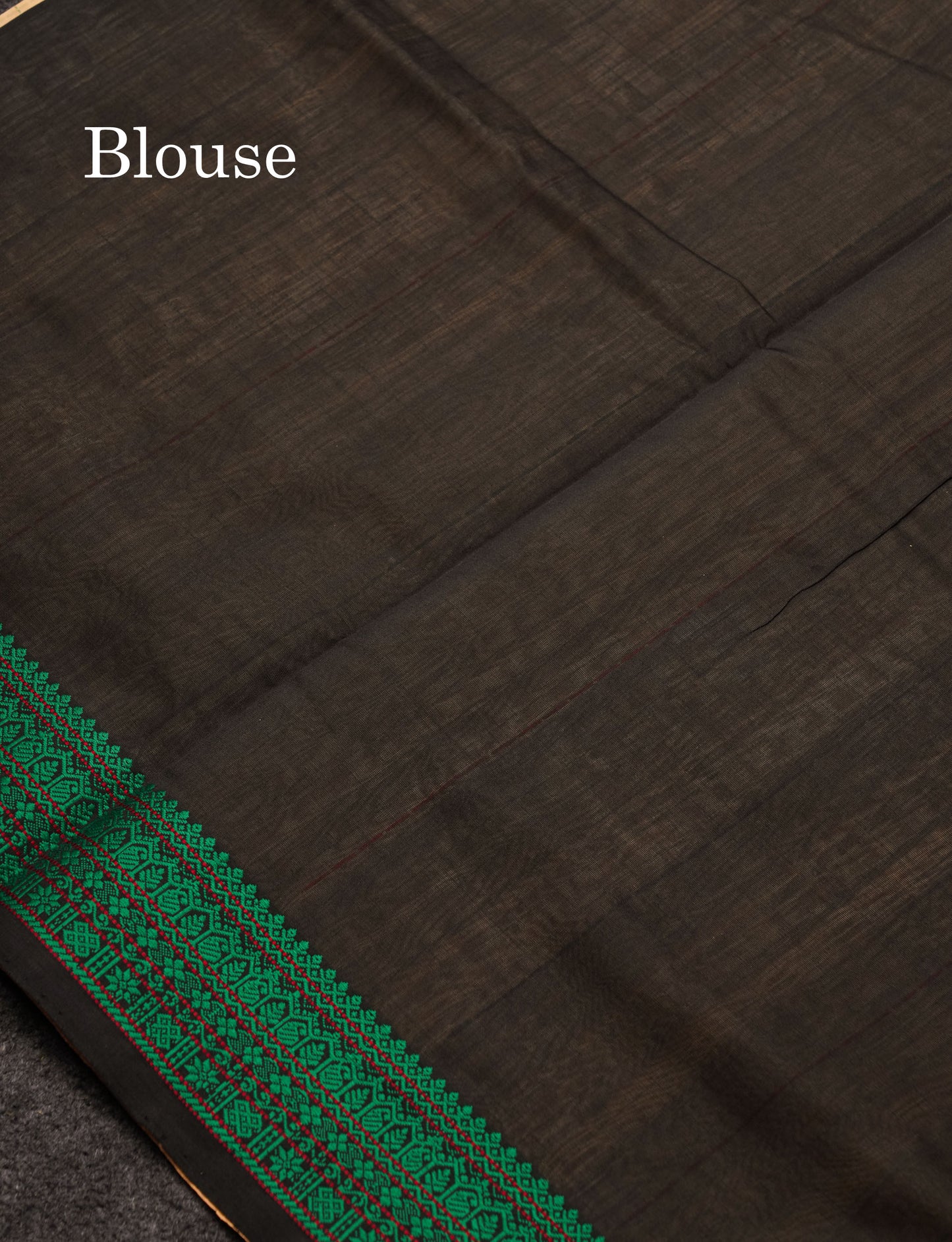 Beautiful Sandal Small Checks Thraed Work Semi Silk Cotton Saree With Contrast Black Blouse