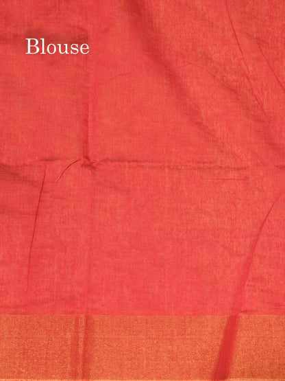 Blue Colour Pochampalli Cotton Saree With Tissue Border