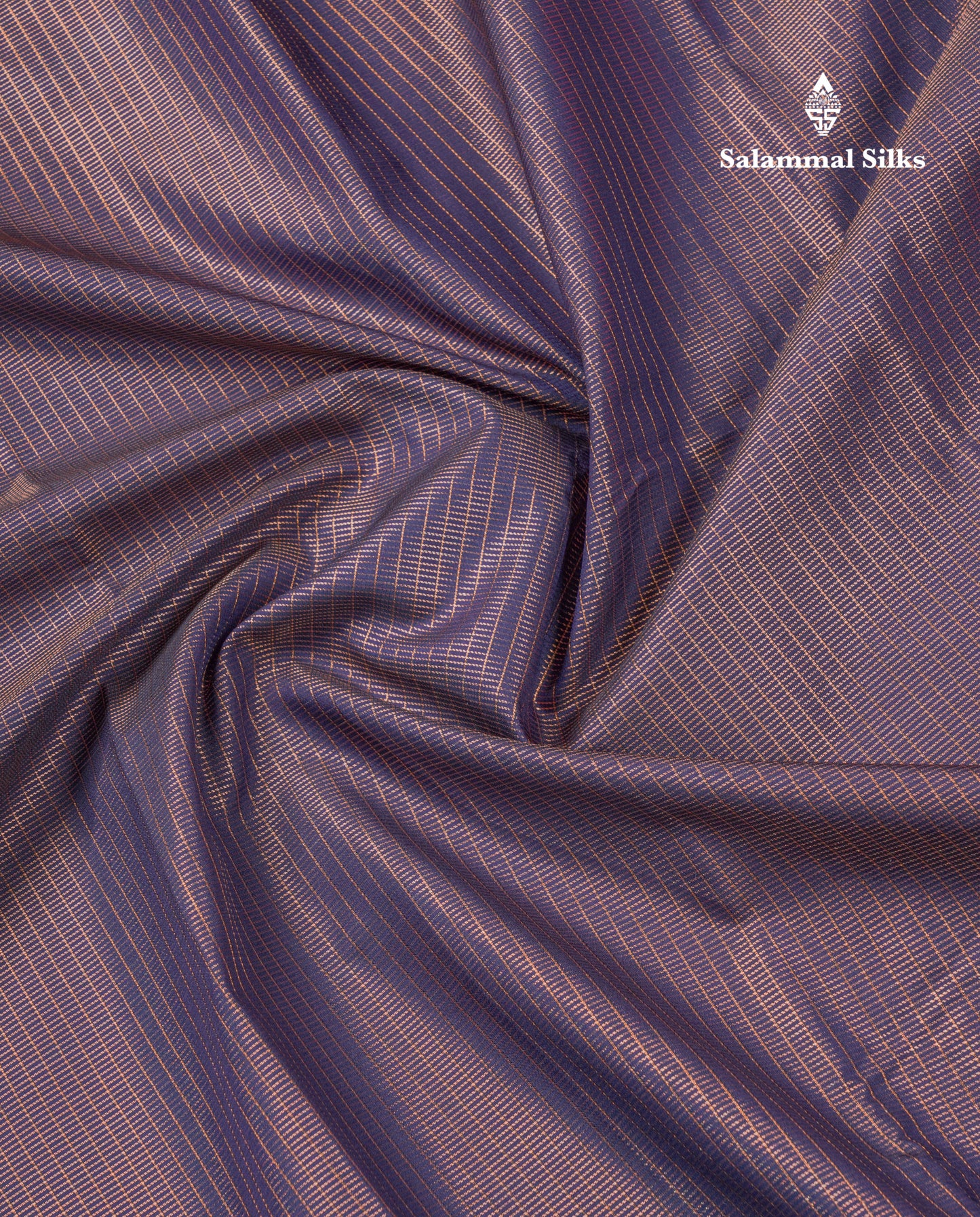 Dark Navy Blue Vaira Oosi Checks Semi Silk Saree With Contrast Pink Turning Border