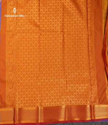 Beautiful Light Violet Semi Silk Saree With Contrast Magenta Traditional Border