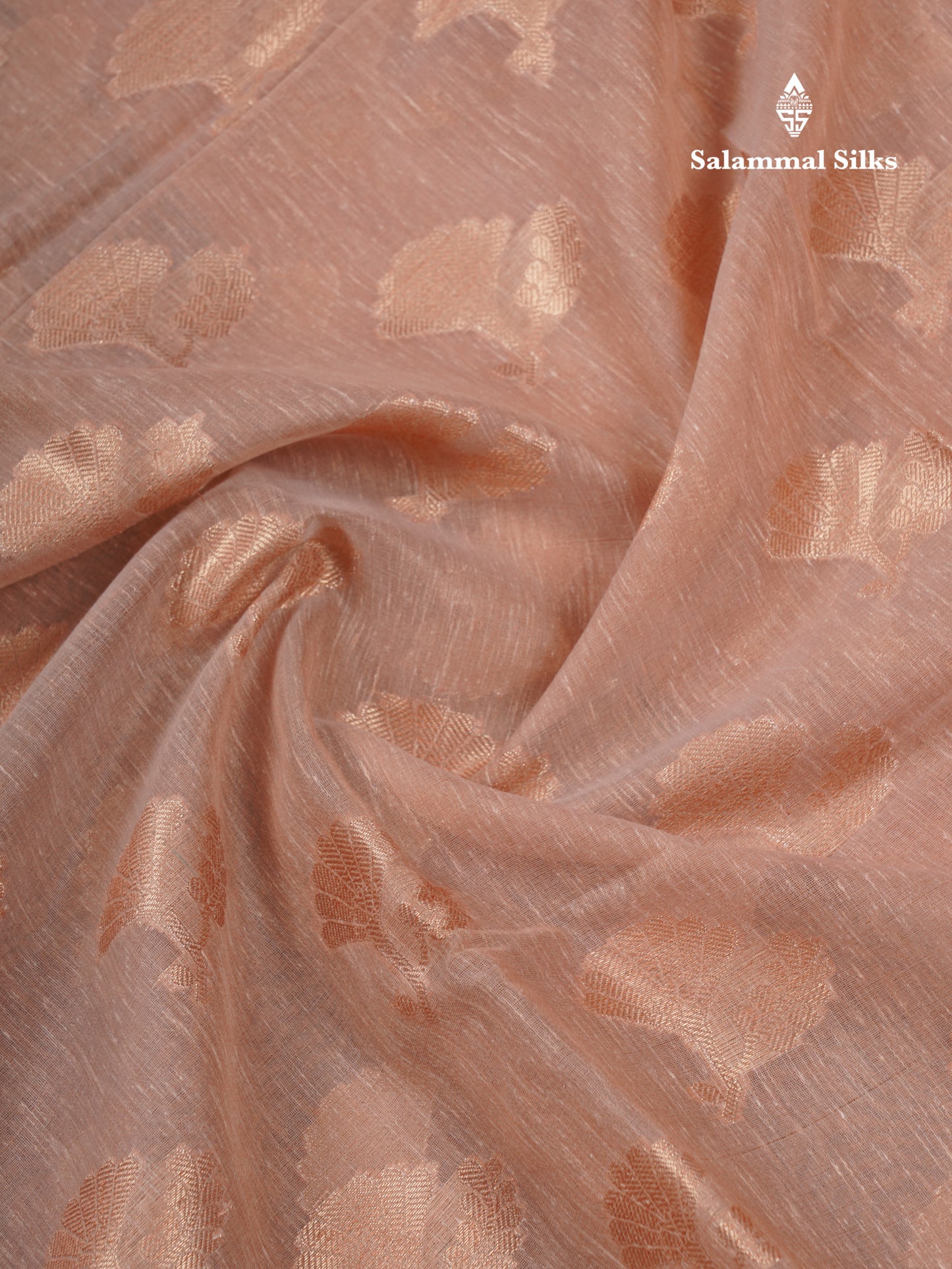 Beautiful Dark Sandal Linen Cotton Mix Fancy Saree With Contrast Pink Blouse