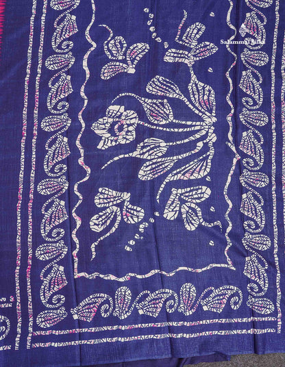 Semi Tussar Saree - Black Colour Body With Contrast Orange Fancy Border