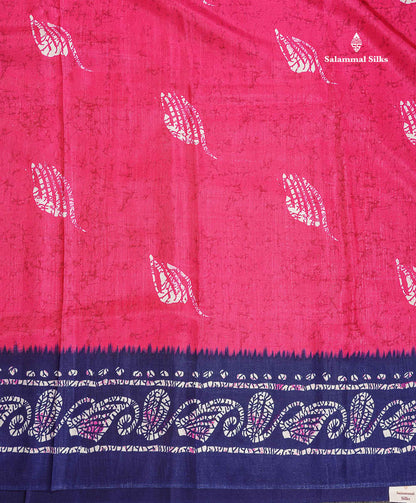 Semi Tussar Saree - Black Colour Body With Contrast Orange Fancy Border