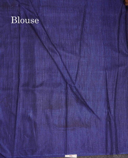 Semi Tussar Saree - Black Colour Body With Contrast Orange Fancy Border