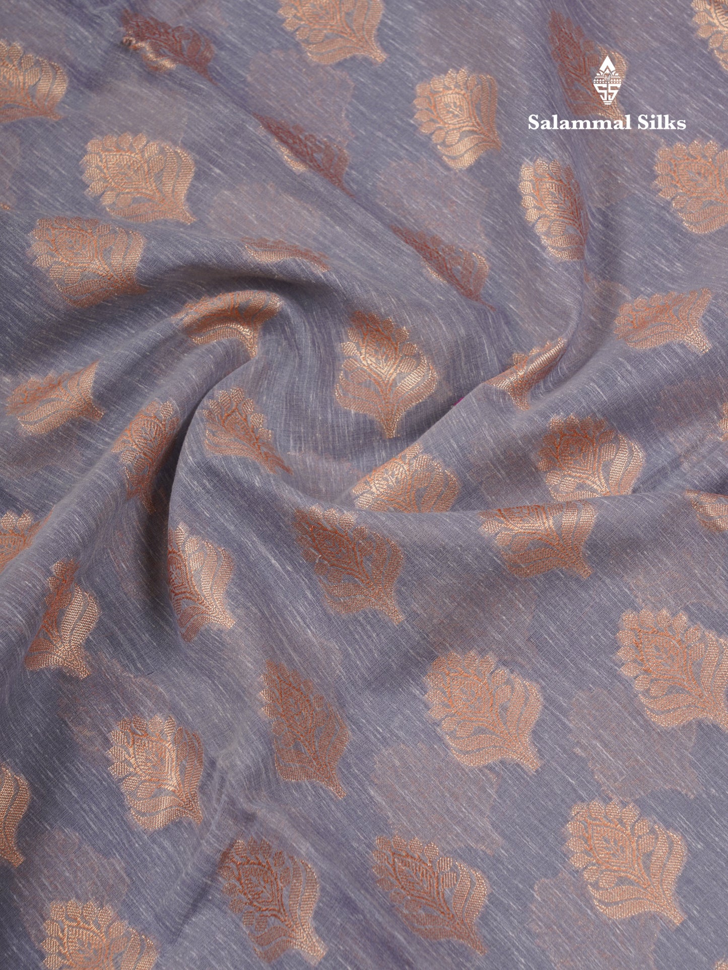 Beautiful Grey Linen Cotton Mix Fancy Saree With Contrast Pink Blouse