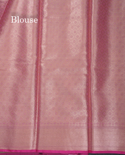 Beautiful Grey Linen Cotton Mix Fancy Saree With Contrast Pink Blouse