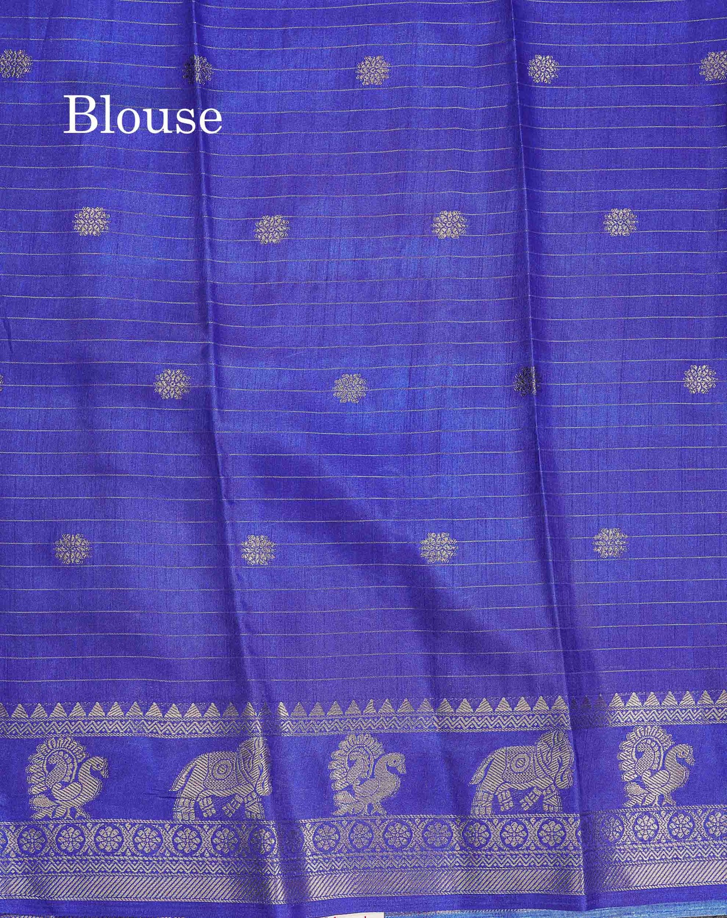 Semi Tussar Fancy Saree - Teal Green Colour Body With Contrast Royal Blue Fancy Border
