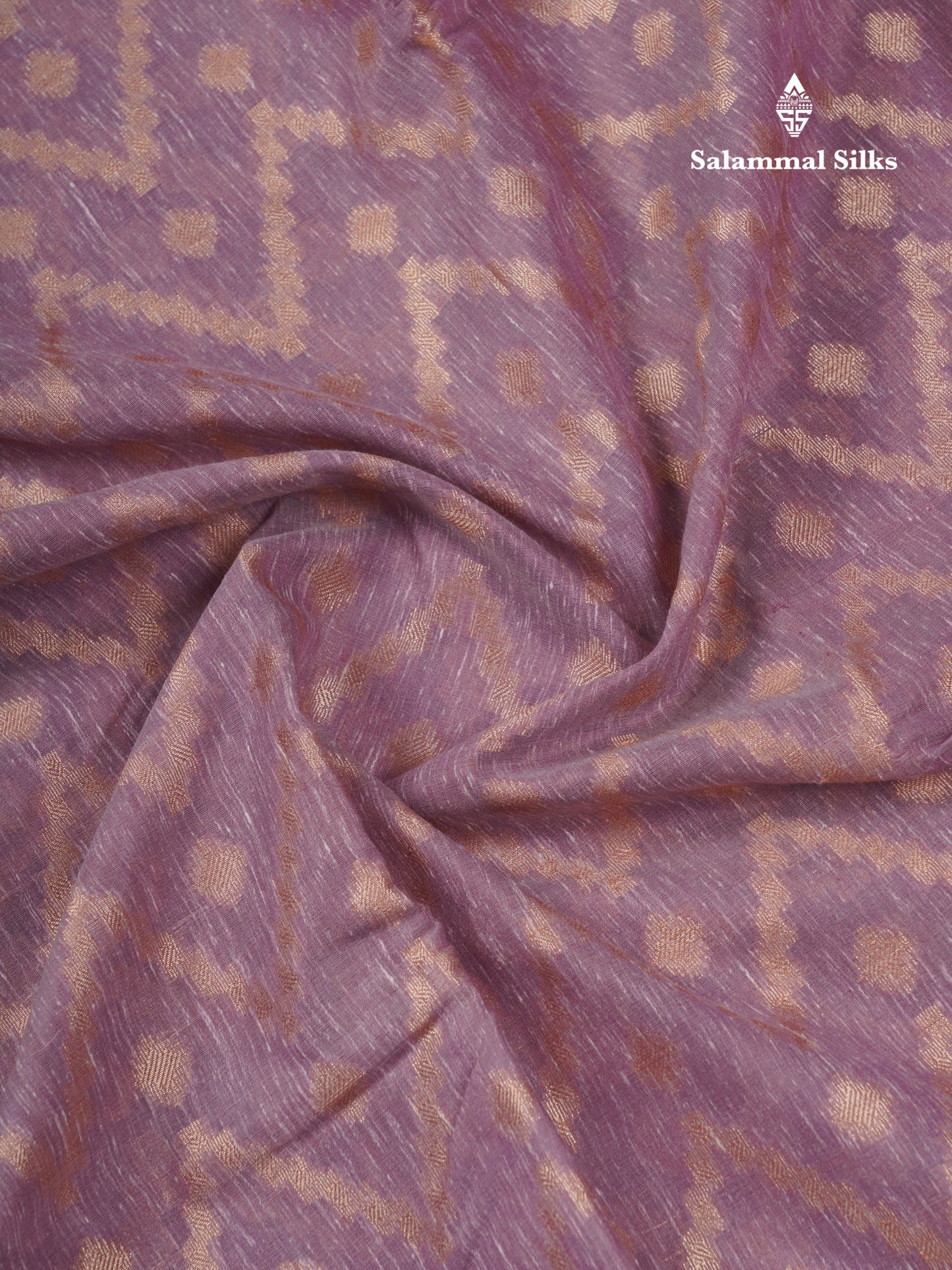 Beautiful Light Violet Linen Cotton Mix Fancy Saree With Contrast Pink Blouse
