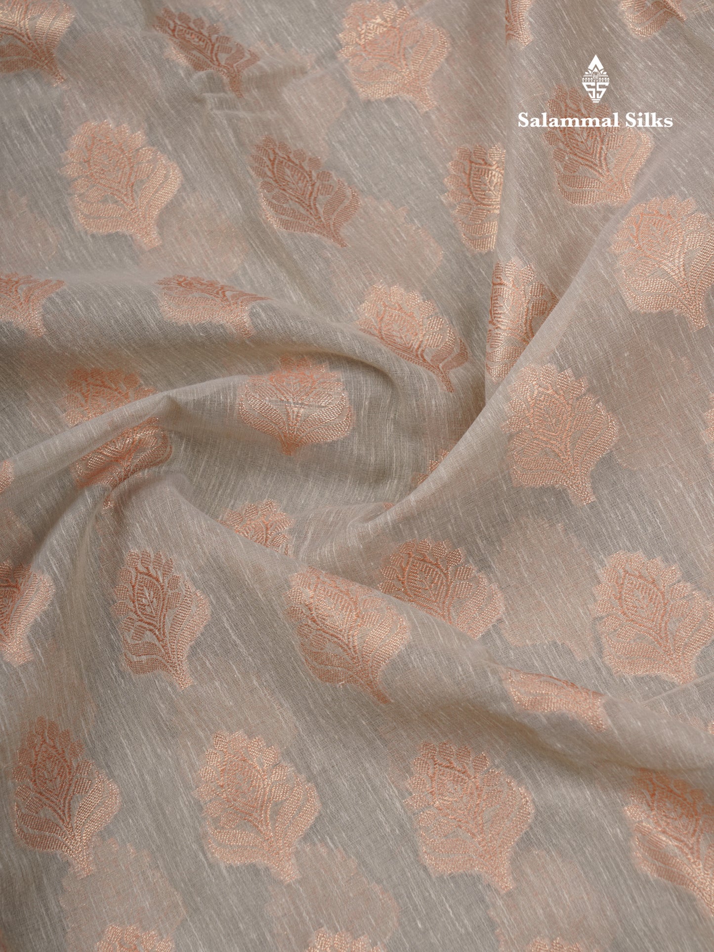 Beautiful Grey Linen Cotton Mix Fancy Saree With Contrast Pink Blouse