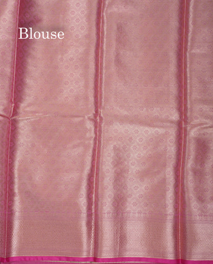 Beautiful Grey Linen Cotton Mix Fancy Saree With Contrast Pink Blouse
