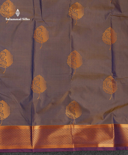 Beautiful Light Violet Semi Silk Saree With Contrast Magenta Traditional Border
