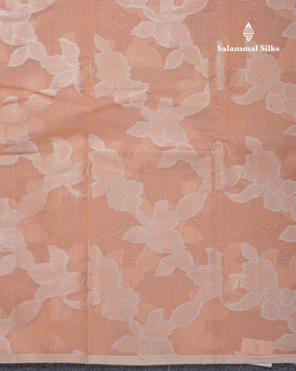 Beautiful Light Orange Fancy Cotton Mix Saree With Designer Blouse
