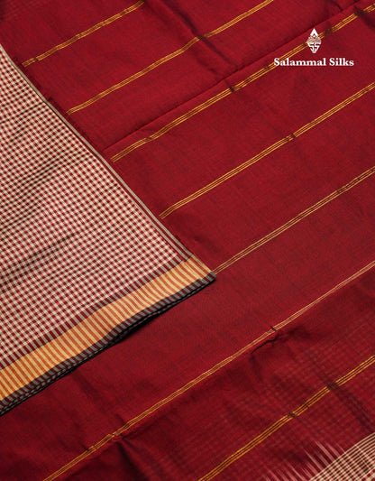Beautiful Black & White Tiny Checks Semi Silk Cotton Saree With Contrast Black Blouse