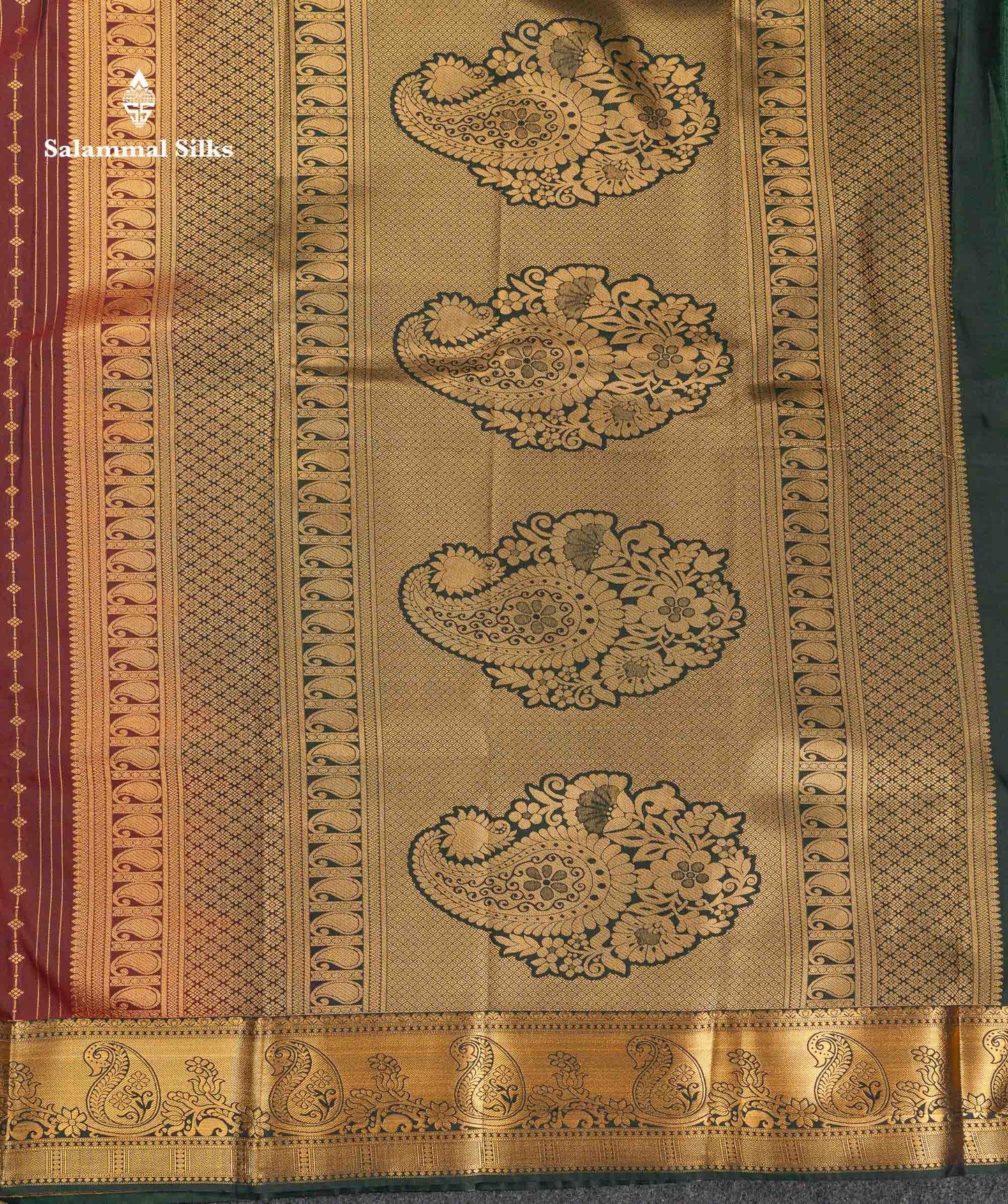 Beautiful Magenta Vertical Zari Line With Butta Semi Silk Saree With Contrast Peacock Blue Traditional Border