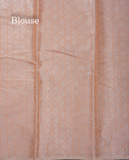 Beautiful Light Orange Fancy Cotton Mix Saree With Designer Blouse